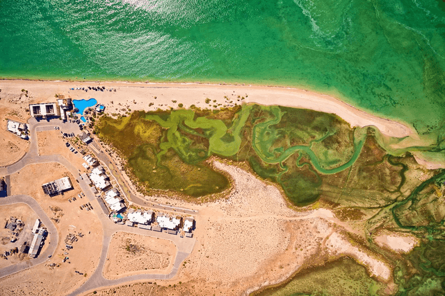 Villa Playa aerial view showing proximity to the beach