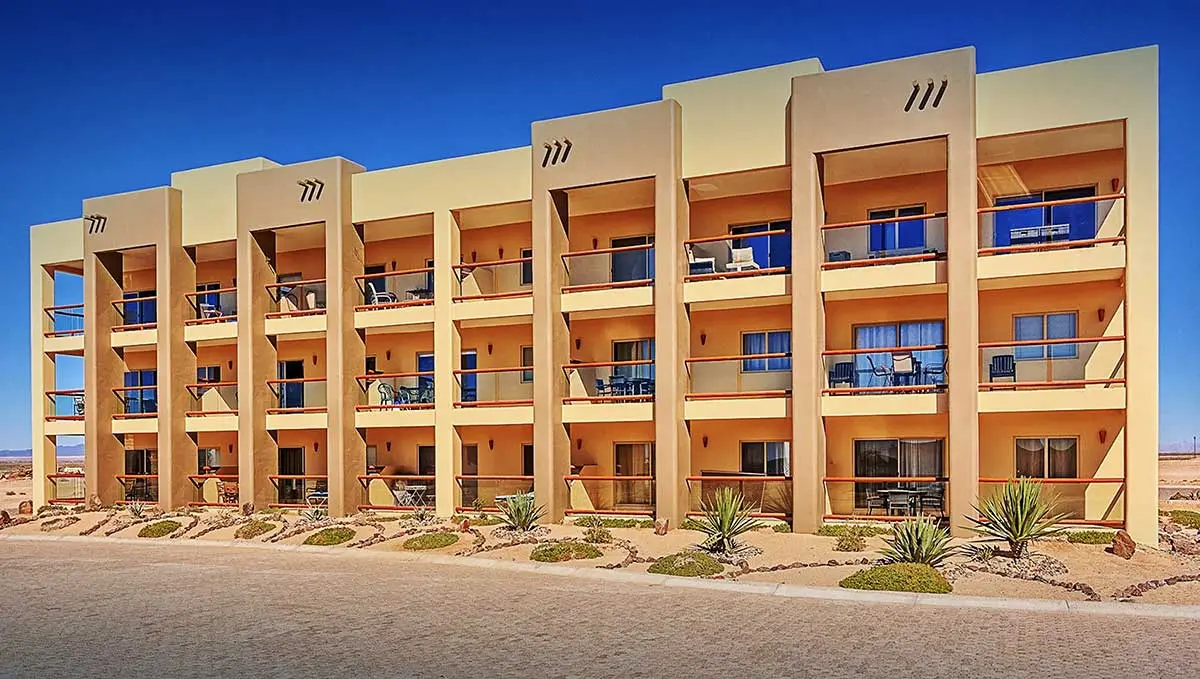 Ventanas Centro building exterior with balconies and ocean views