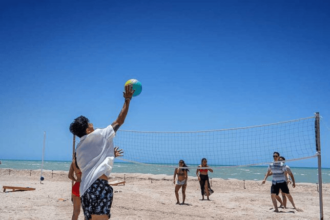 Beach volleyball court on the sandy shores of Laguna Shores